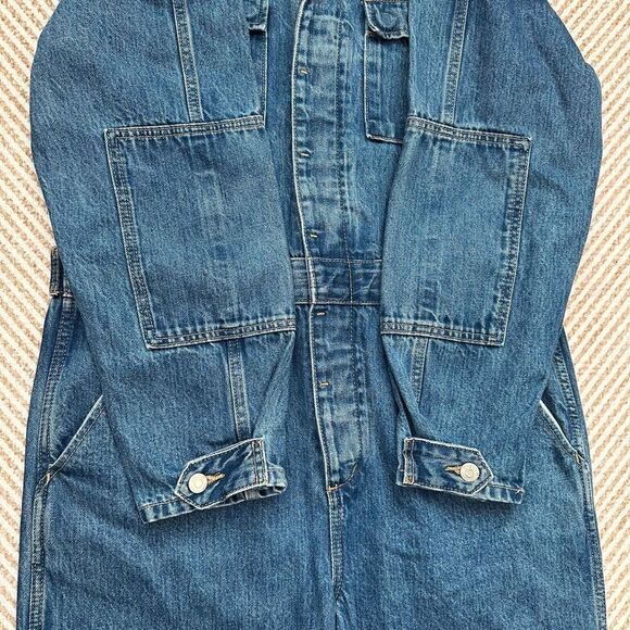 NWOT Ética Larsen Utility Denim Jumpsuit Long Sleeves Size M - Picture 8 of 12